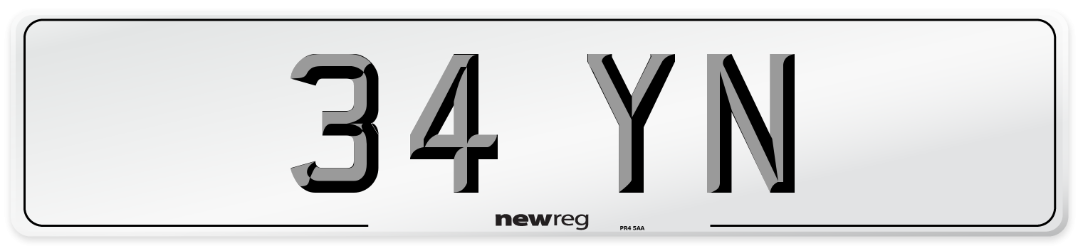 34 YN Number Plate from New Reg